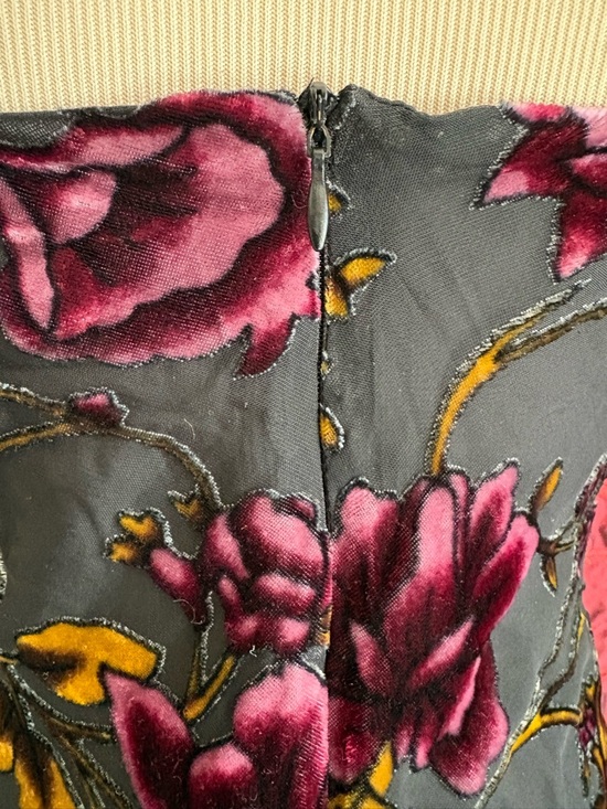 Betsey Johnson Y2K Slip Dress - Floral Velvet Size SMALL - Garden Party / Prom - Picture 7 of 8